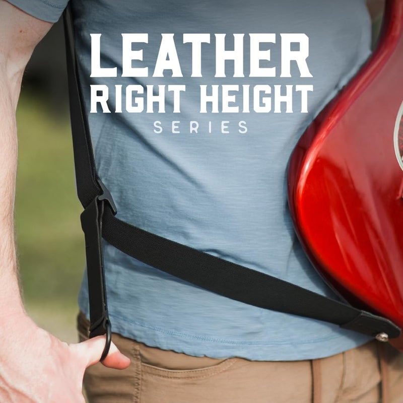Levy's Leathers Right Height Guitar Strap with RipChord Quick Adjustment Technology; 3" Wide Ergonomic Padded Leather - Cream (MRHSS-CRM) - Image 2